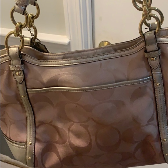 Coach monogram gold purse